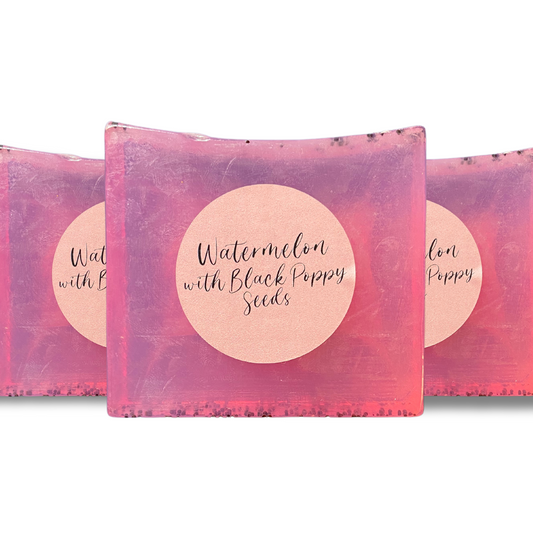 Watermelon Soap Bar with Black Poppy Seeds