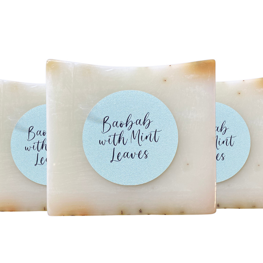 Baobab Soap Bar with Mint Leaves